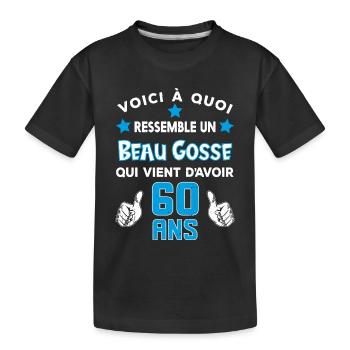 60 ans anniversaire homme cadeau drôle humour - T-shirt bio Premium Enfant - noir - Devant