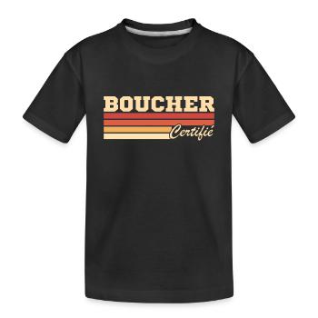 Boucher Certifié Boucherie Vintage - T-shirt bio Premium Enfant - noir - Devant