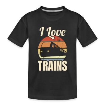 L’amour du chemin de fer - T-shirt bio Premium Enfant - noir - Devant