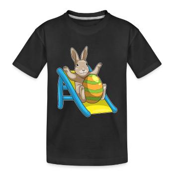 Bunny Easter Slide - Kids' Premium Organic T-Shirt - black - Front