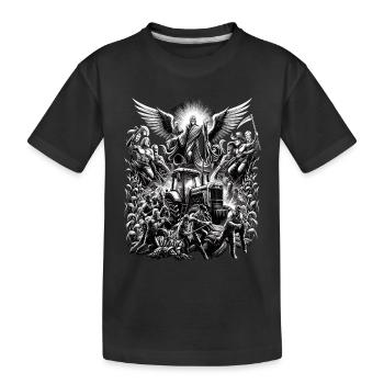 Himmlische Bauernprotest Traktor Demo - Kinder Premium Bio T-Shirt - Schwarz - Vorne