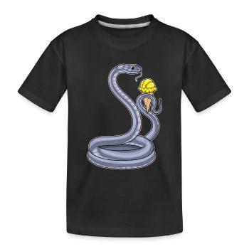 Schlange Waffeleis - Kinder Premium Bio T-Shirt - Schwarz - Vorne