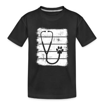Croquis de stéthoscope - T-shirt bio Premium Enfant - noir - Devant