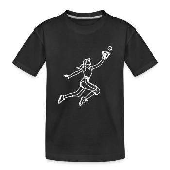 Baseballerin Zeichnung - Kinder Premium Bio T-Shirt - Schwarz - Vorne