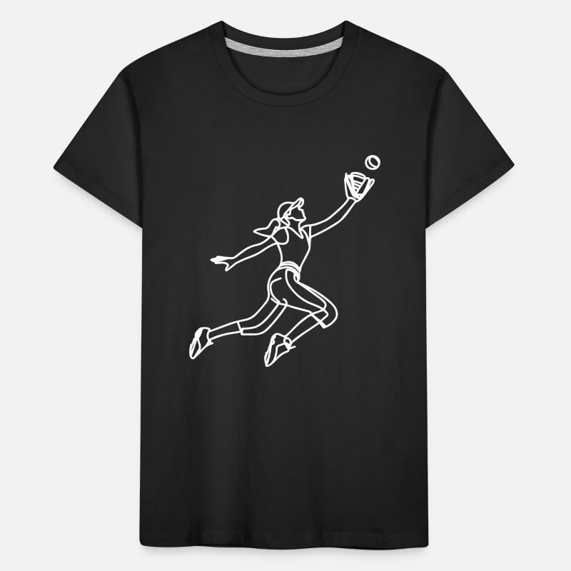Dessin de joueuse de baseball T-shirt bio Premium Enfant