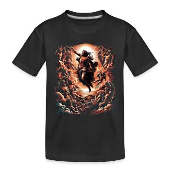 Göttliche Dämmerung - Pantheon der Mythen" - Kinder Premium Bio T-Shirt - Schwarz - Vorne