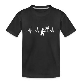 ECG de la ligne cardiaque du plombier - T-shirt bio Premium Enfant - noir - Devant