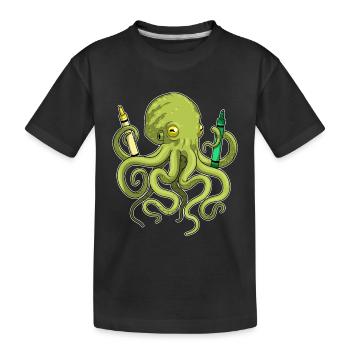 Octopus Student Crayons School - Kids' Premium Organic T-Shirt - black - Front