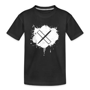 Pen ruler - Kids' Premium Organic T-Shirt - black - Front