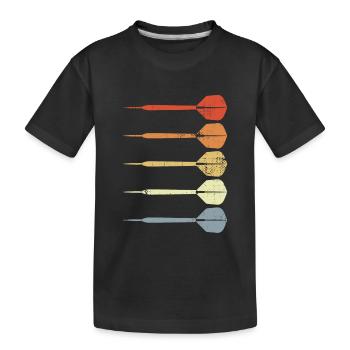 Vintage Dartpfeile Skizze - Kinder Premium Bio T-Shirt - Schwarz - Vorne
