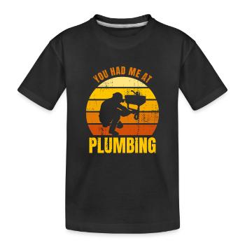 Vous m’avez eu à la plomberie - T-shirt bio Premium Enfant - noir - Devant