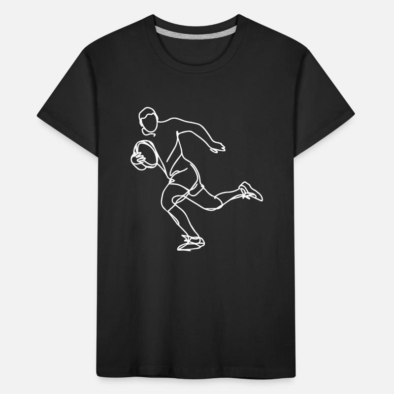 Rugby Player Drawing Kids' Premium Organic T-Shirt