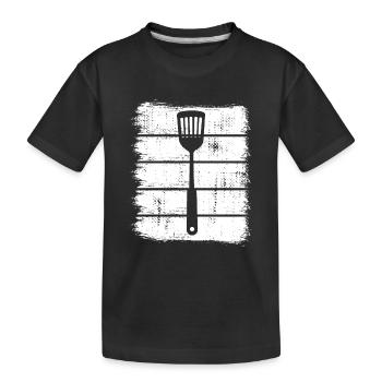 Wooden Spoon Sketch - Kids' Premium Organic T-Shirt - black - Front