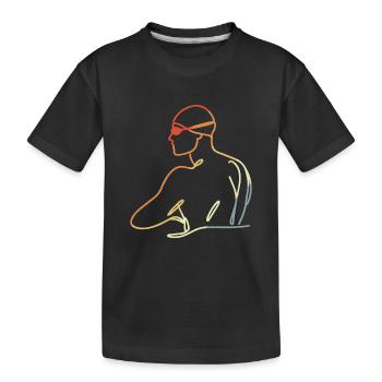 Profischwimmer Zeichnung - Kinder Premium Bio T-Shirt - Schwarz - Vorne