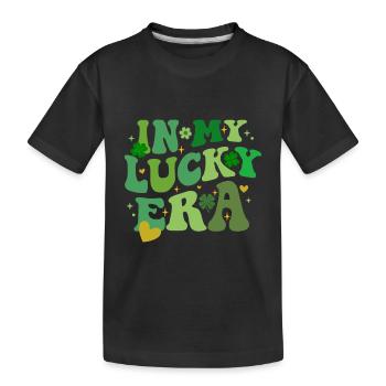 In meiner glücklichen Ära, St. Patricks Day Kleeblatt - Kinder Premium Bio T-Shirt - Schwarz - Vorne