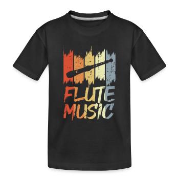 Musique de flûte vintage - T-shirt bio Premium Enfant - noir - Devant