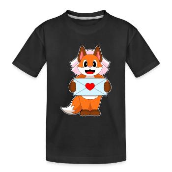 Fuchs Braut Brief Hochzeit - Kinder Premium Bio T-Shirt - Schwarz - Vorne