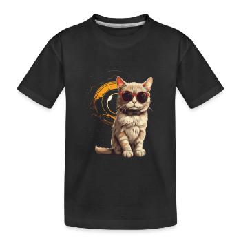 AMATEURS D’ASTRONOMIE DE L’ÉCLIPSE SOLAIRE - T-shirt bio Premium Enfant - noir - Devant