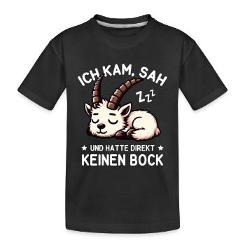 Süßer schlafender Steinbock hat null Bock - Kinder Premium Bio T-Shirt - Schwarz - Vorne