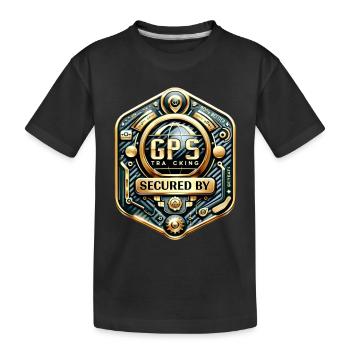 GPS Anti Vol Autocollant Carbone-Or - T-shirt bio Premium Enfant - noir - Devant