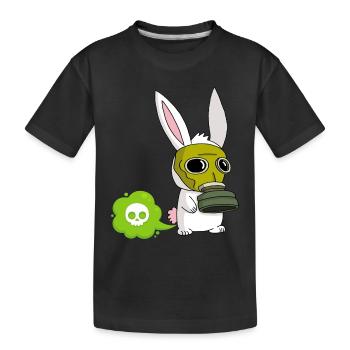 Farting Rabbit - Kids' Premium Organic T-Shirt - black - Front