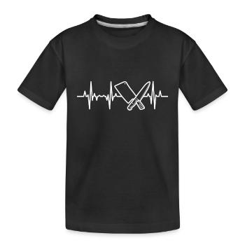 Messer Hackbeil Herzschlag - Kinder Premium Bio T-Shirt - Schwarz - Vorne
