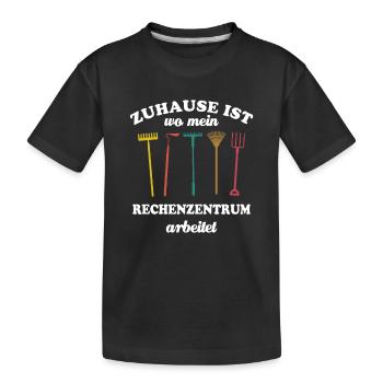 Zuhause ist wo mein Rechenzentrum arbeitet, Garten - Kinder Premium Bio T-Shirt - Schwarz - Vorne
