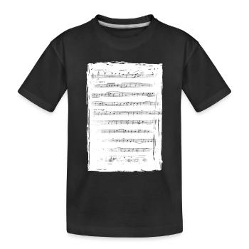 Sheet of music - Kids' Premium Organic T-Shirt - black - Front