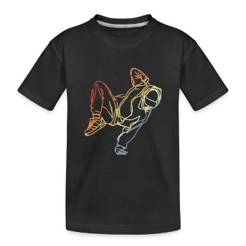 Croquis de breakdancer rétro - T-shirt bio Premium Enfant - noir - Devant