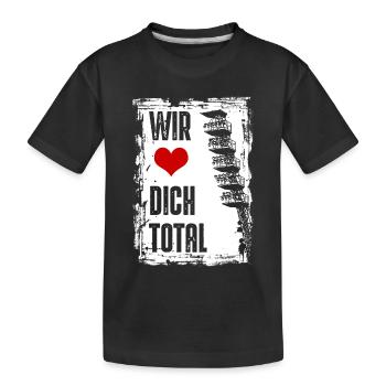 Rostock | Wir lieben dich total | Fussballverein - Kinder Premium Bio T-Shirt - Schwarz - Vorne
