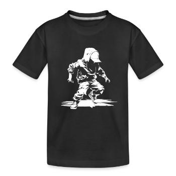 Breakdance Sketch - Kids' Premium Organic T-Shirt - black - Front