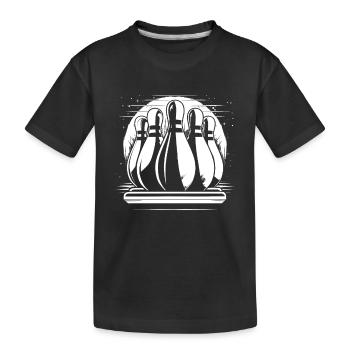 Bowling Pins Drawing - Kids' Premium Organic T-Shirt - black - Front