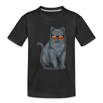 Britisch Kurzhaar Sonnenbrille - Kinder Premium Bio T-Shirt - Schwarz - Vorne