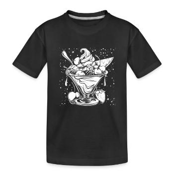 Ice cream sundae Drawing - Kids' Premium Organic T-Shirt - black - Front