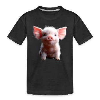 Cochon domestique Cochon Cochon Porcelet Cochon - T-shirt bio Premium Enfant - noir - Devant