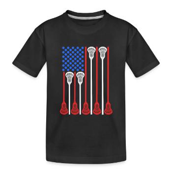 USA 4. Juli Lacrosse - Kinder Premium Bio T-Shirt - Schwarz - Vorne