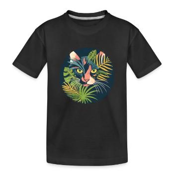 Illustration d’un chat - T-shirt bio Premium Enfant - noir - Devant