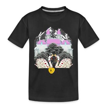 Mountain Castle Swans Love Heart Saint-Valentin - T-shirt bio Premium Enfant - noir - Devant