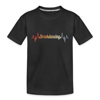 Breakdance Herzklopfen - Kinder Premium Bio T-Shirt - Schwarz - Vorne