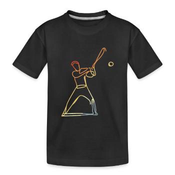 Joueur de baseball vintage - T-shirt bio Premium Enfant - noir - Devant