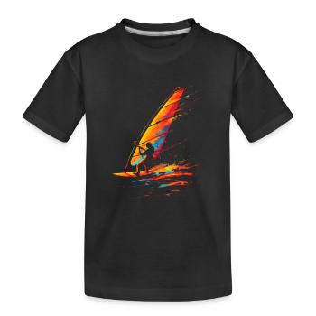Look planche à voile des années 90 - T-shirt bio Premium Enfant - noir - Devant