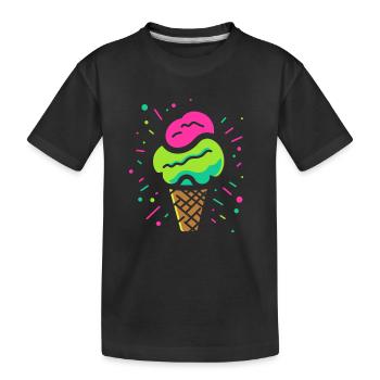 Cornet de crème glacée look bande dessinée - T-shirt bio Premium Enfant - noir - Devant