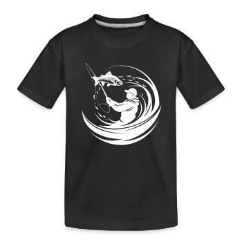 Angling - Kids' Premium Organic T-Shirt - black - Front