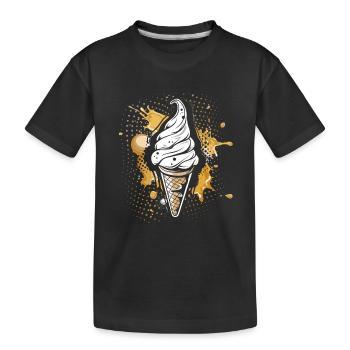 Cornet de crème glacée Éclaboussures de couleur - T-shirt bio Premium Enfant - noir - Devant