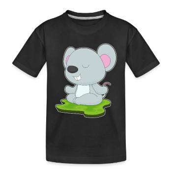 Mouse Yoga Fitness Meditation - Kids' Premium Organic T-Shirt - black - Front