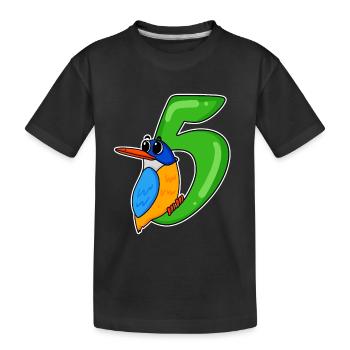 5. Geburtstag Motiv Vogel - 5 jahre - Kinder Premium Bio T-Shirt - Schwarz - Vorne