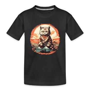 Art japonais des chats - T-shirt bio Premium Enfant - noir - Devant