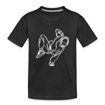 Breakdancer Zeichnung - Kinder Premium Bio T-Shirt - Schwarz - Vorne