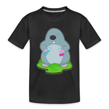 Laboratoire de tubes à essai de science taupe - T-shirt bio Premium Enfant - noir - Devant
