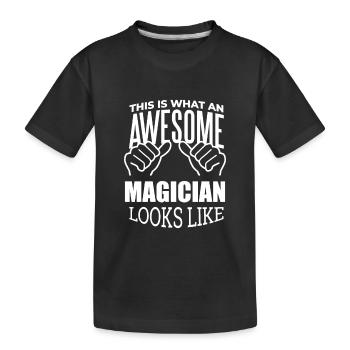 Magier Magier Magier Magier - Kinder Premium Bio T-Shirt - Schwarz - Vorne